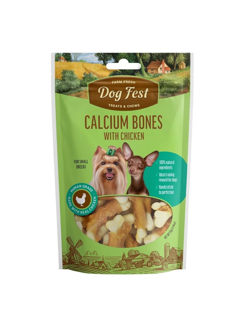 Farm Fresh Dog Fest Calcium Bones with Chicken for Mini Dogs – 55g (1.94oz) - Image 1